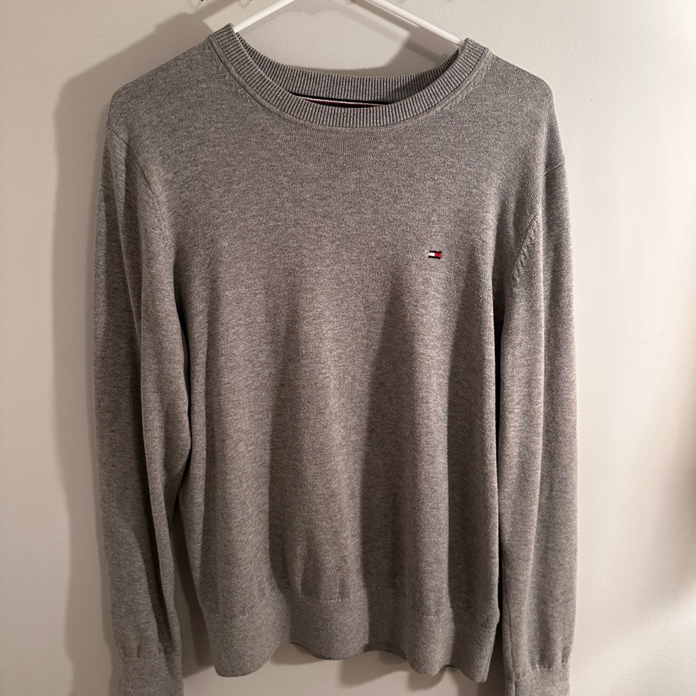 Men’s Gray Tommy Hilfiger Crewneck Sweater